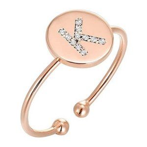 14K Gold Plated Initial K Letter Stackable Rings for Women | Fashion Rings